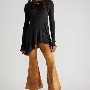 Free People Black Long Sleeve Blouse